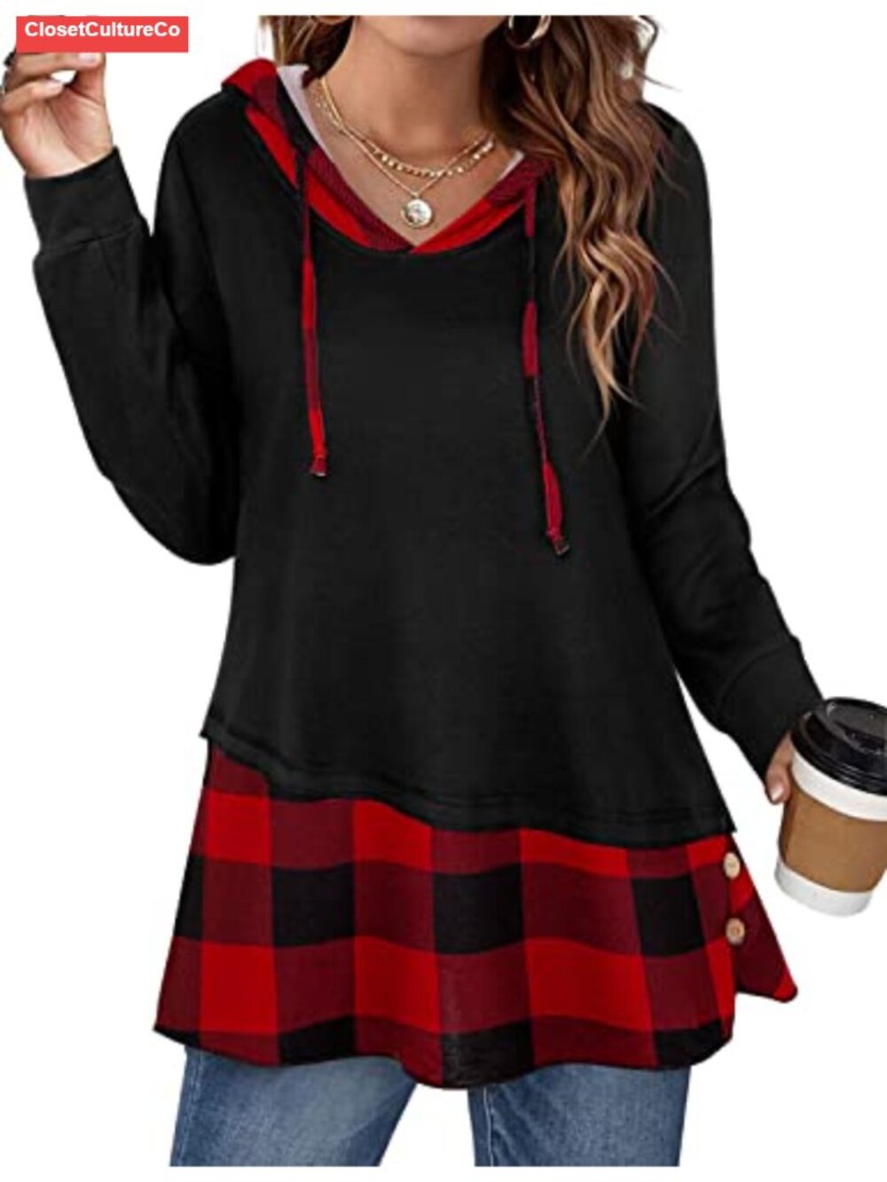 Women's Asymmetrical Hem Hoodie Long Sleeve Casual Sweatshirt